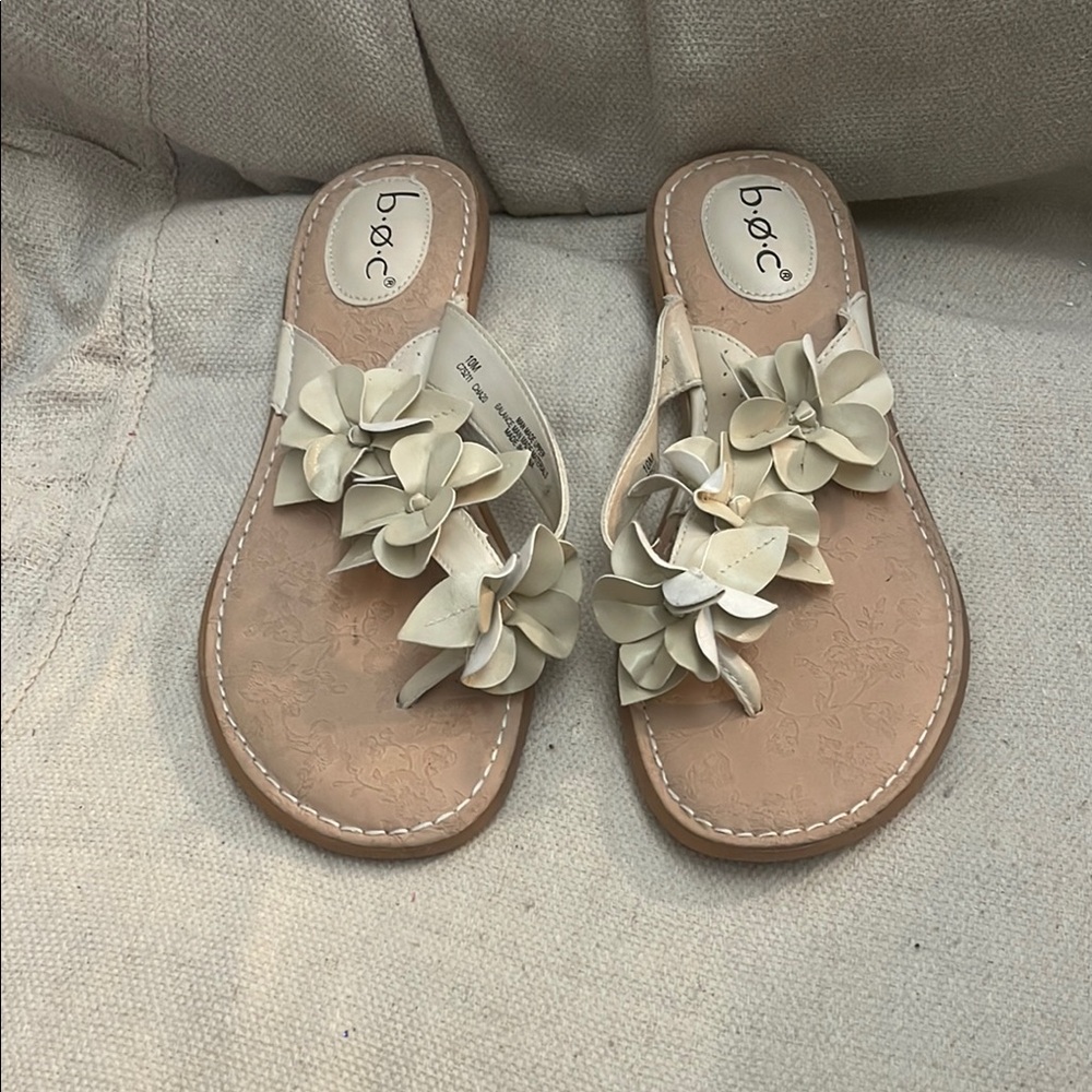 b.o.c. Cream Sandals with Elegant Design